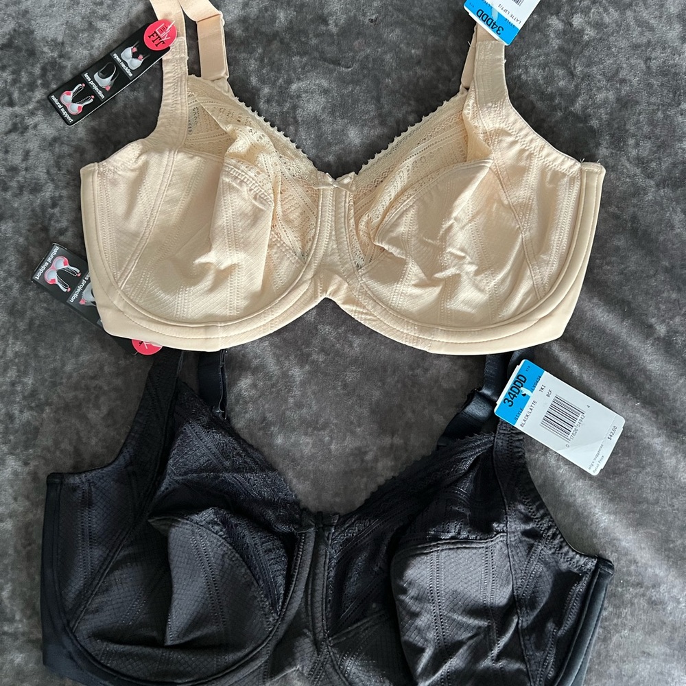 NWT 2 Lilyette bras 34DDD